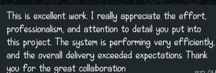 Client 3 Feedback